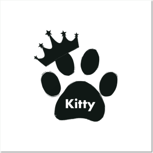 Kitty cat name made of hand drawn paw prints Posters and Art